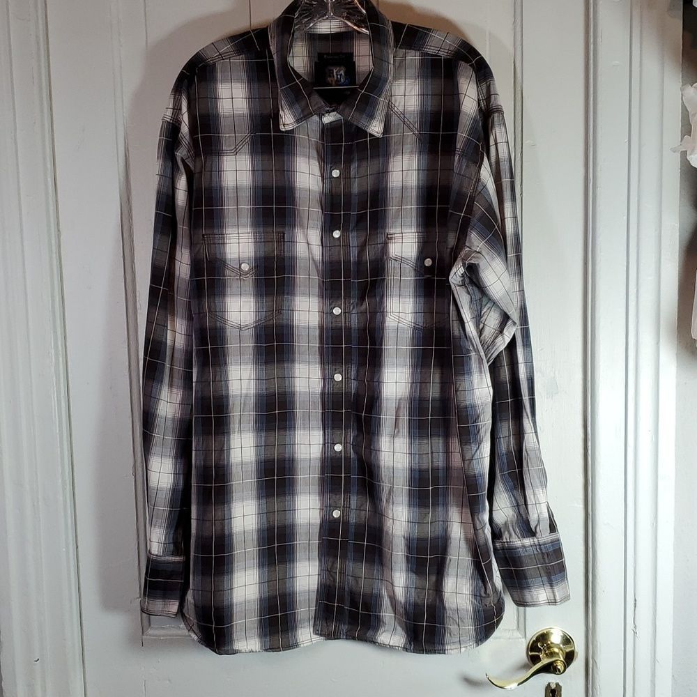 Resistol University Fit Snap Front Plaid‎ Western Rodeo Shirt Size XXL